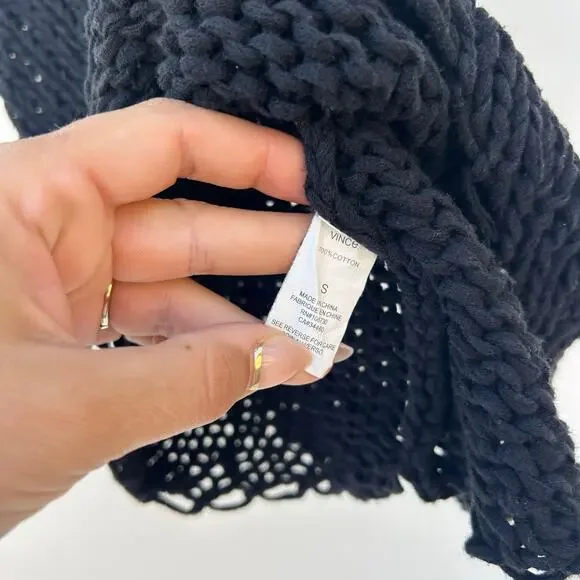 Vince Set Bundle Hand-Knit Crochet Cotton Tank Tops Black Cream Small - Picture 6 of 7